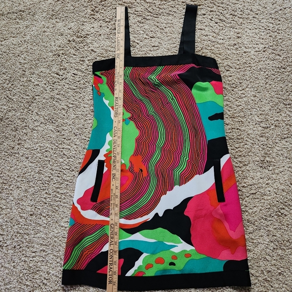 JB By Julie Brown silk sheath dress Size 4 Color pink orange green black  blue - Picture 4 of 11
